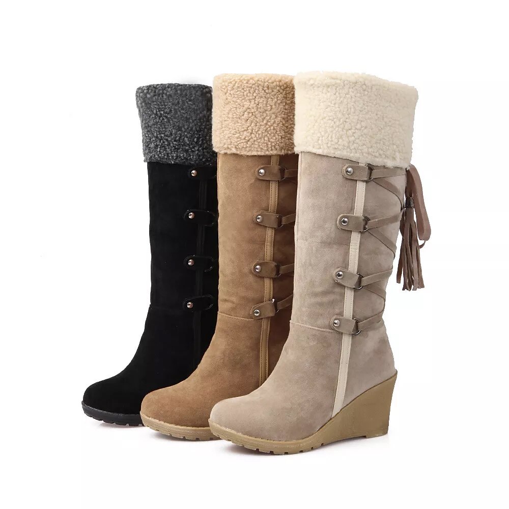 Ladies boots clearance wedge heel