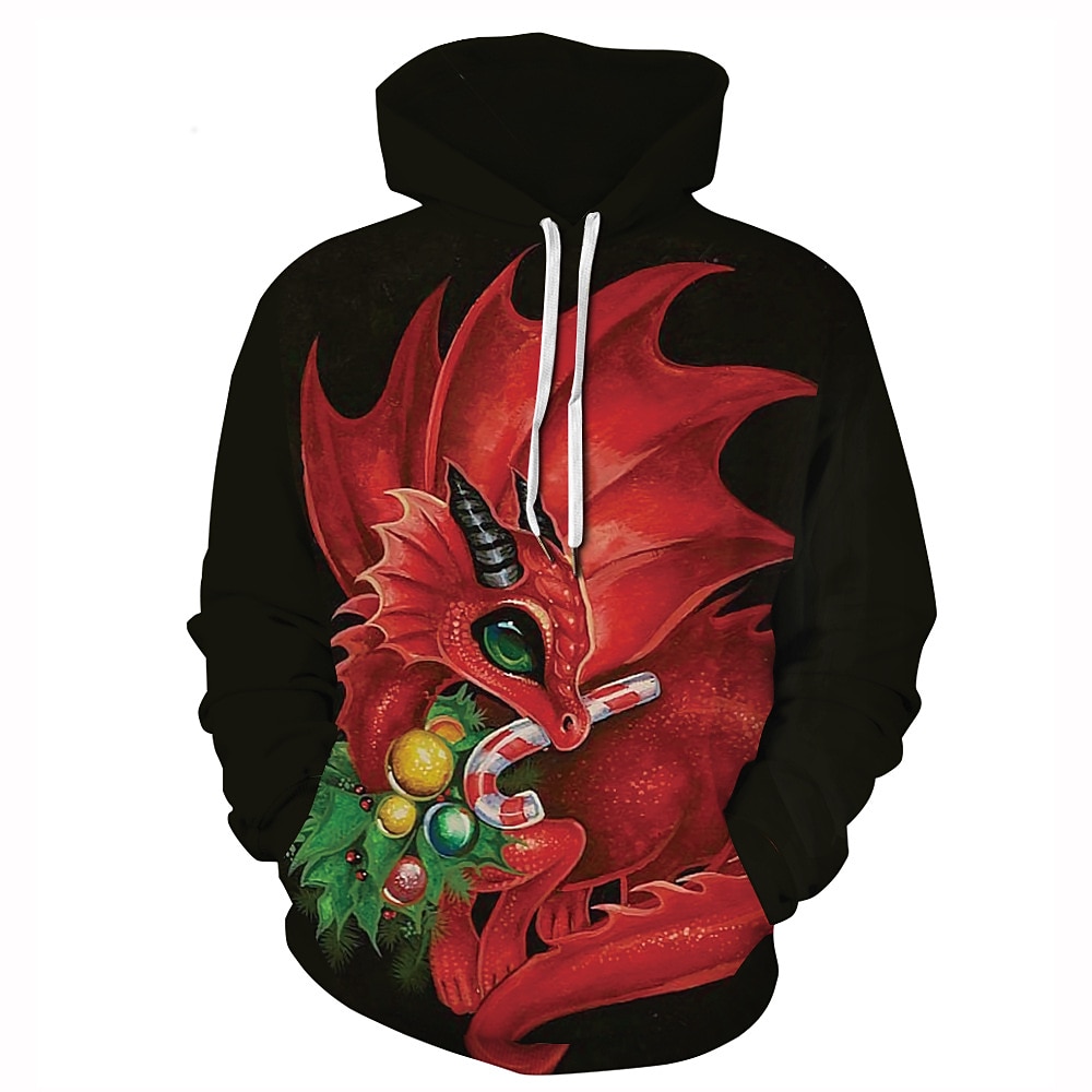 Dinosaurio Suéter de navidad Sudadera Pullover Sudadera con capucha navideña divertida Impresión 3D Hombre Mujer Navidad Carnaval Mascarada Nochebuena Navidad Adultos Fiesta Navidad Cima 2025 - $29.99 –P1