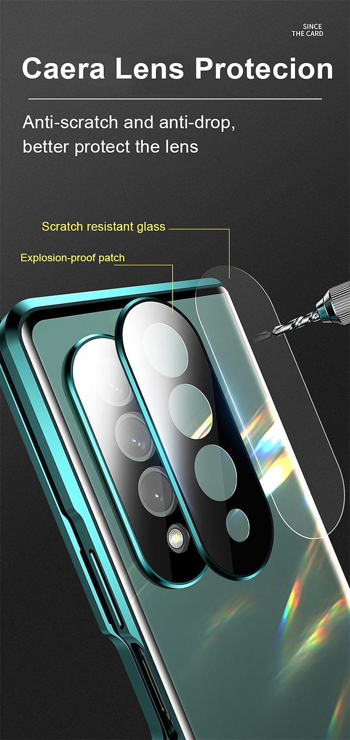 Phone Case For Samsung Galaxy Z Fold 5 Z Fold 4 Z Fold 3 Magnetic Adsorption Flip Mirror Transparent Transparent Tempered Glass Metal 2025 - $39.99 –P7
