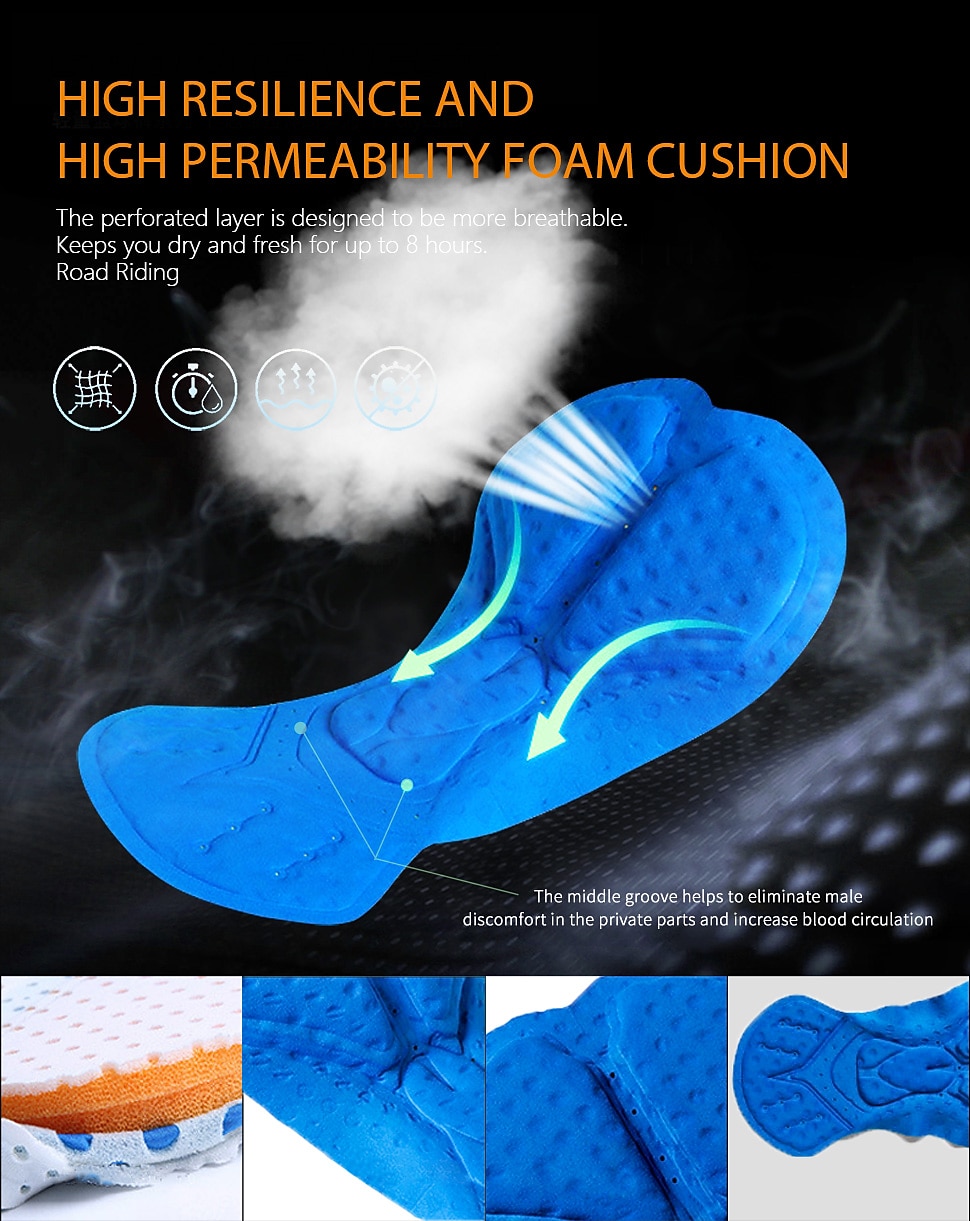 TRYSIL Men's Cycling Tights Bike Pants / Trousers Padded Shorts / Chamois Mountain Bike MTB Road Bike Cycling Sports Moisture Permeability Stretch Lightweight Back Pocket Navy Black Spandex Clothing 2026 - $34.99 –P8