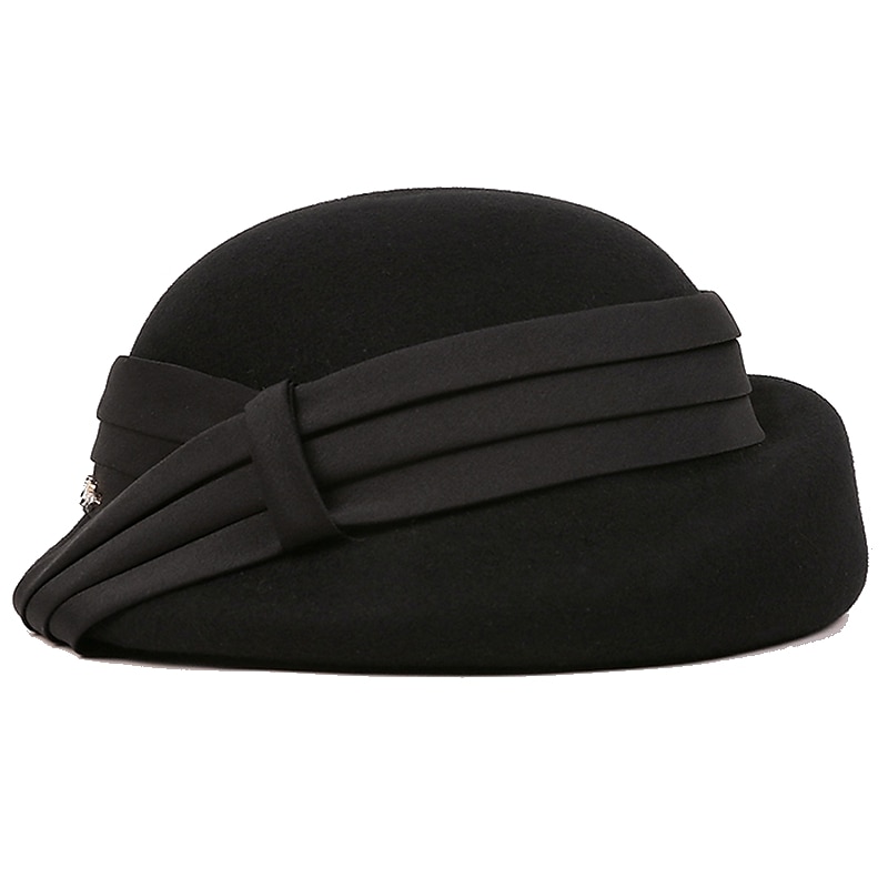 Hüte 100% Wolle Bowler / Cloche Hut Fischerhut Formal Casual Tee-Party Kentucky Derby Damentag Elegant Mit Schleife Kopfschmuck Kopfbedeckung 2025 - $43.99 –P10