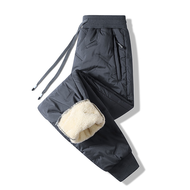 Hombre Sherpa Persona que practica jogging Pantalones de invierno Pantalones Pantalones casuales Bolsillo Correa Cintura elástica Plano Impermeable Templado Diario Ropa de calle Moda Moderno Negro 2026 - $27.99 –P5