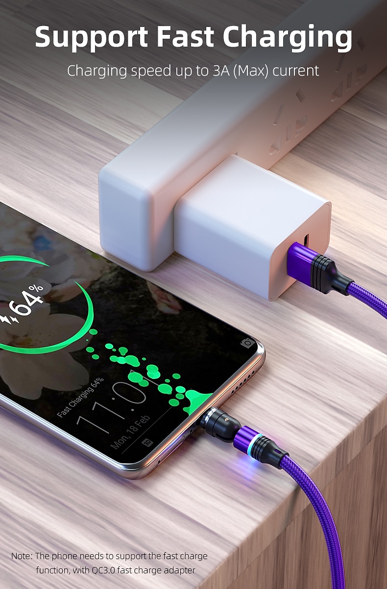 Multi Charging Cable 0.5m(1.5Ft) 3.3ft 6.6ft USB A to Lightning / micro / USB C 2.4 A Charging Cable Fast Charging Nylon Braided 3 in 1 Magnetic For Samsung Xiaomi Huawei Phone Accessory 2025 - $12.99 –P4