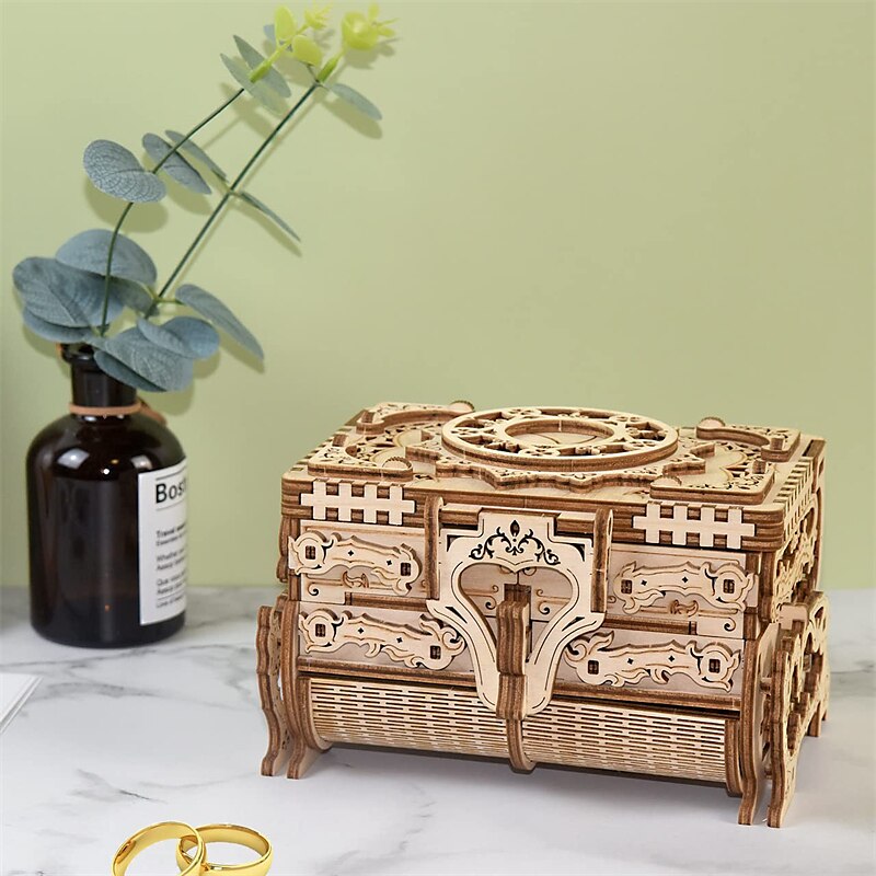 nőnapi ajándékok 3d fa puzzle antik ékszerdoboz zenedoboz készlet barkácsolás otthoni dekoráció lézerrel vágott mechanikus modell anyák napi lenyűgöző ajándékok felnőtteknek anyák napi ajándékok 2025 - $61.99 –P6