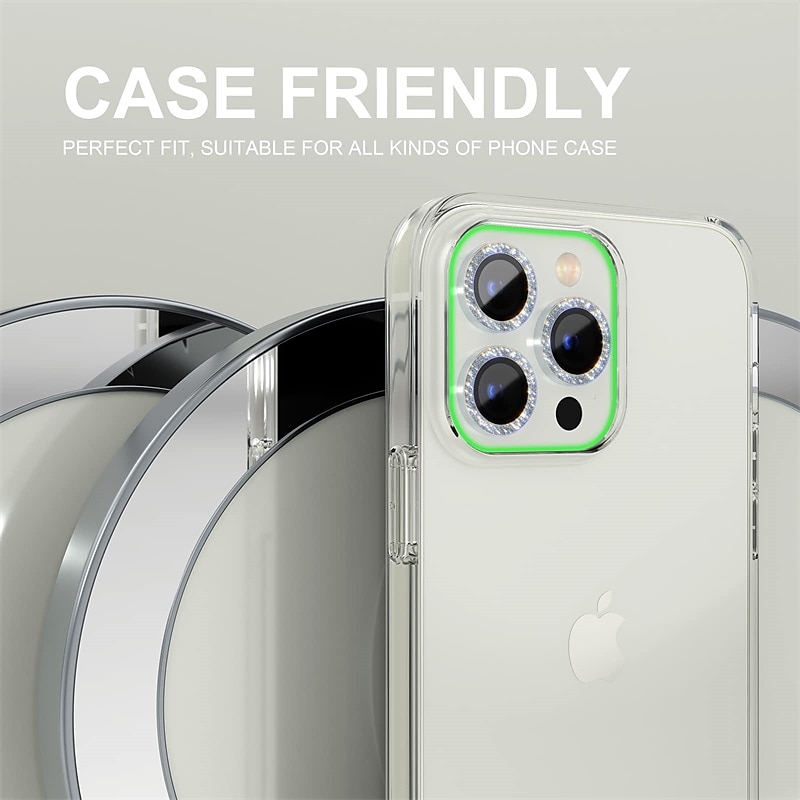 1 Set Camera Lens Protector For Apple iPhone 16 iPhone 15 Pro Max Plus iPhone 14 13 12 11 Pro Max Plus Mini SE Aluminum alloy 9H Hardness Anti-Fingerprint Diamond Scratch Proof 2025 - $9.99 –P3