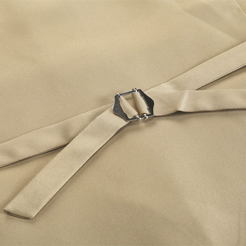 Hombre Chaleco Boda Oficina y carrera Ropa Cotidiana Noche Negocios Tradicional / Clásico Primavera Otoño Botón Bolsillo Poliéster 95% algodón Al Aire Libre Cómodo Boda Color puro Botonadura Simple 2025 - $24.99 –P14