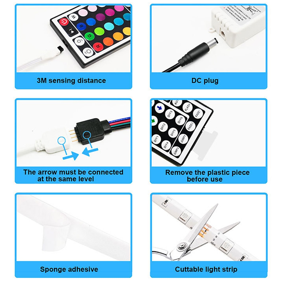 светодиодные ленты rgb 5050 20 м 65,6 футов сверхдлинный набор светодиодных лент для изменения цвета с 44 клавишами ИК-пульт дистанционного управления светодиодные фонари для спальни, кухни, украшения 2026 - $17.99 –P7