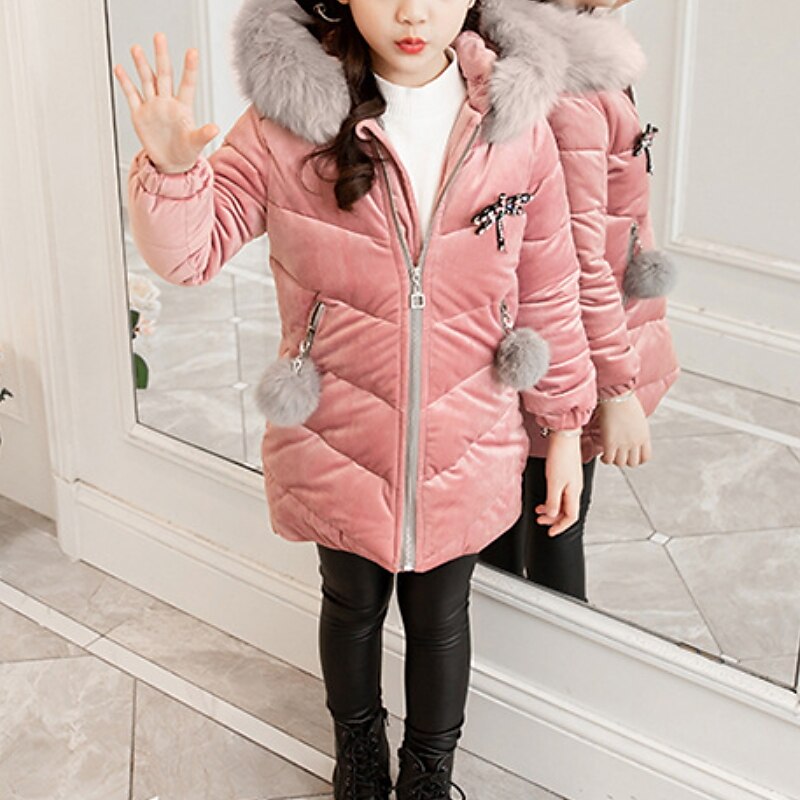 Manteau Duvet Enfants Fille Couleur Unie Actif École Polyester Manteau Vêtements d'extérieur 3-12 ans Automne Rose Claire de 2025 ? $39.99 –P5
