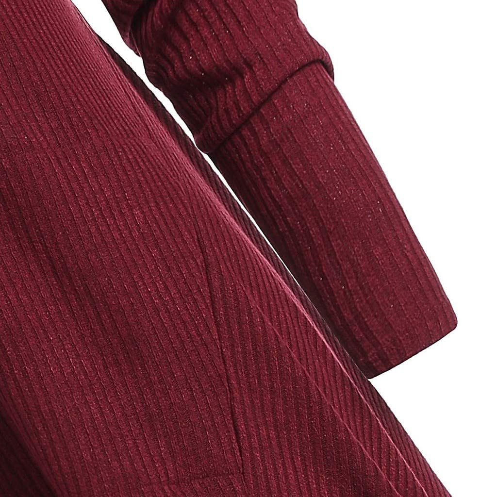 Damskie Pulower Jednokolorowe Codzienny Długi rękaw Regularny Swetry rozpinane Jesień Zima Wino Czarny Rumiany róż 2025 - $41.99 –P8