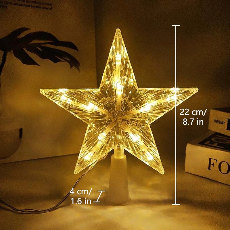 lumini pentru stele pentru brad de Crăciun, cu lumină de noapte cu LED, ornamente pentru brad de Crăciun, led pentru acasă, decor petrecere de revelion, iluminat de vacanță, puterea bateriei aa 2025 - $14.99 –P1