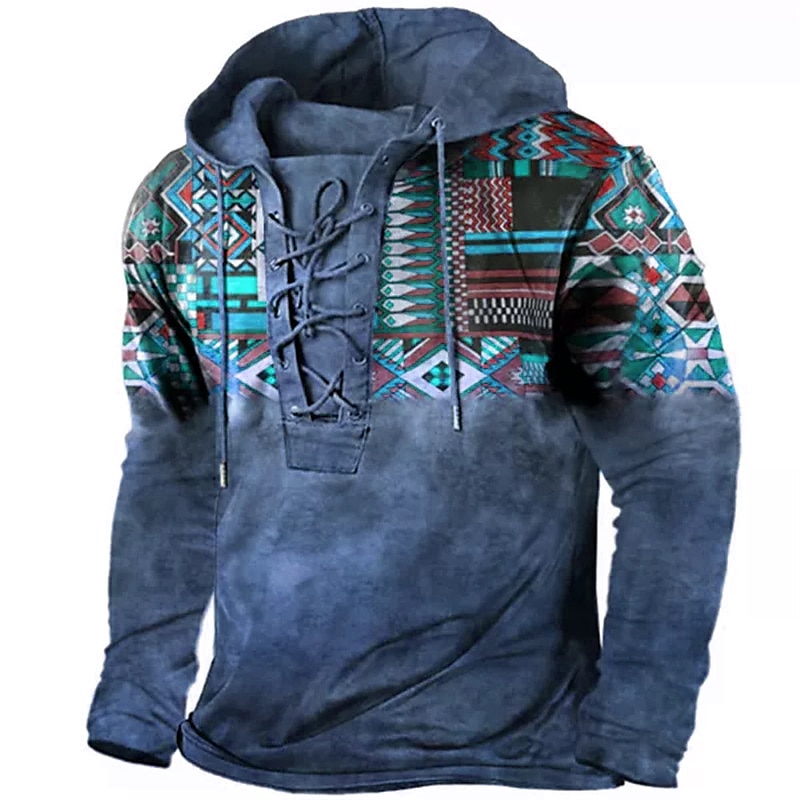 Men's Ethnic Hoodie Hoodies Sweatshirt Pullover Hoodie Sweatshirt Long Sleeve Hooded Sweatshirt Hooded Designer 3D Print Sports & Outdoor Daily Sports Yellow Red Lace up Print Spring & Fall Designer 2025 - $30.99 –P5