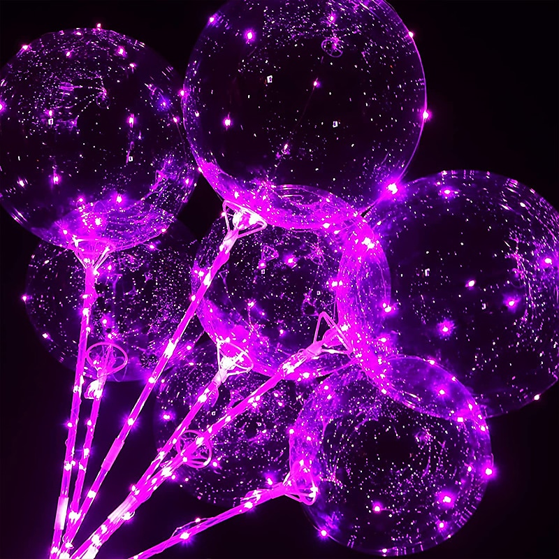 lumini led baloane decor balon folie transparenta lumina pentru petrecere ziua de nastere nunta decor de craciun decor pentru casa stand coloana cu baza 2025 - $12.99 –P10