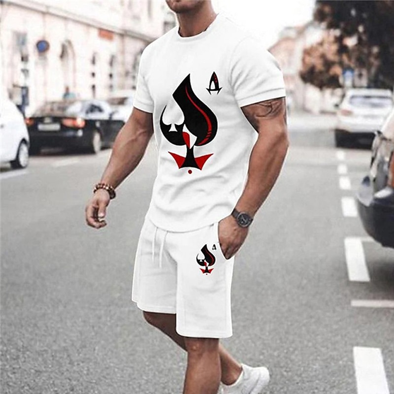 Bărbați Imprimeu Grafic Pocher 2 buc Seturi de tricouri Set pantaloni scurți și tricou Ținute cu tricou Manșon scurt Stil Nautic De Bază Clasic Comfortabil În aer liber Stradă Zilnic Imprimare 3D 2026 - $26.99 –P1