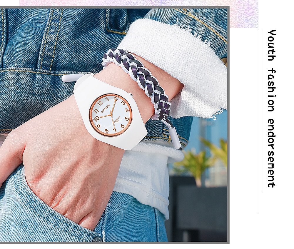 sanda dameshorloges casual fashion quartz horloge waterdicht valbestendig hd digitale weegschaal display damesklok 6056 2025 - $23.99 –P13