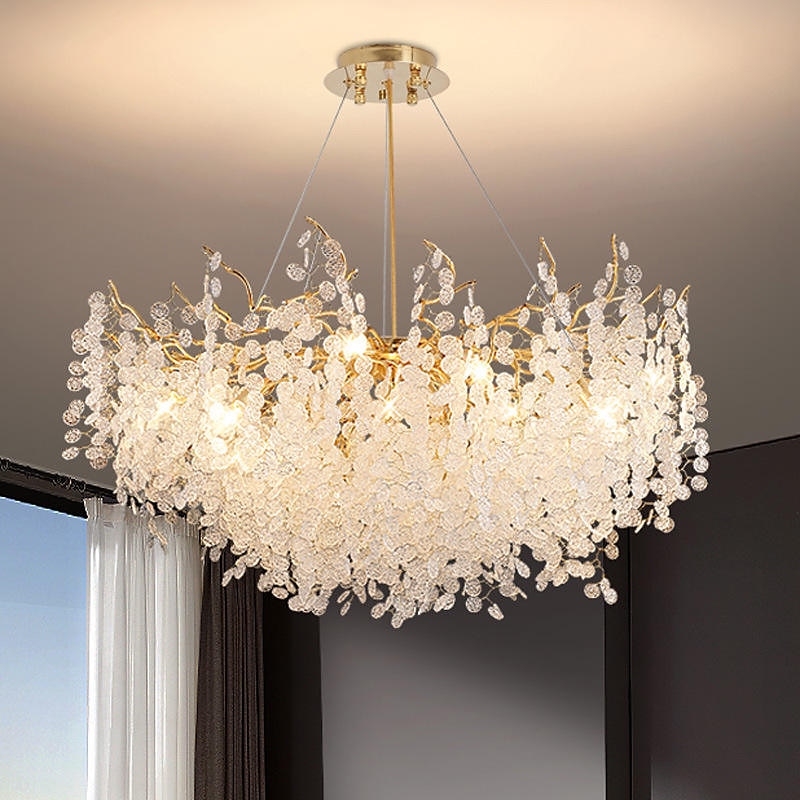 LED Chandeliers Modern Luxury, 60cm Gold Crystal for Home Interiors Kitchen Bedroom Iron Art Tree Branch Lamp Creative Lamp Light 85-265V 2025 - $739.49 –P3