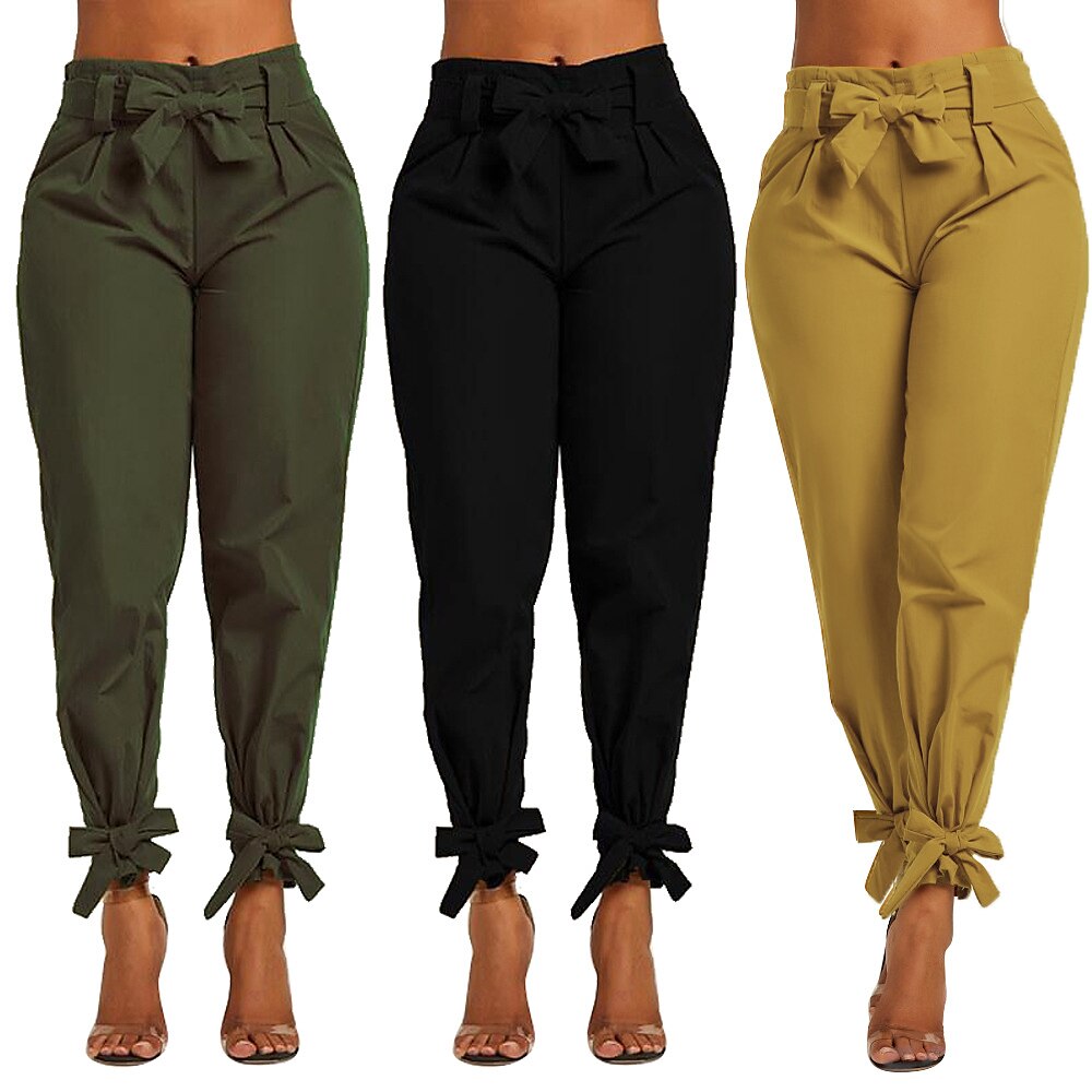 Women‘s Chinos Khaki Pants Maillard Trousers Ankle-Length Micro-elastic Mid Waist Fashion Streetwear Casual Weekend Black Yellow S M Summer Spring &  Fall 2023 - US $27.99 –P1