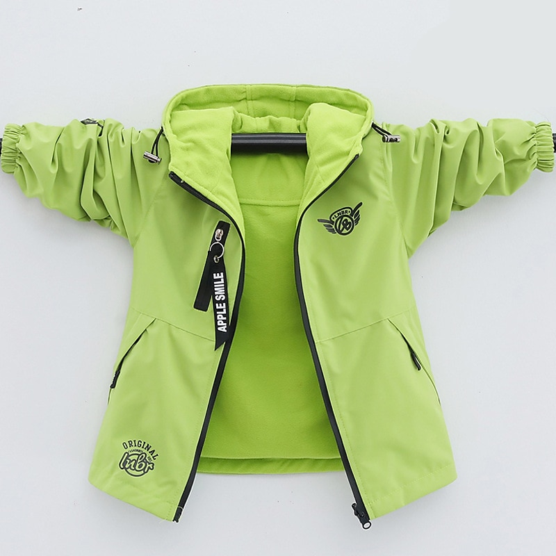 Bambino Da ragazzo Giacca con cappuccio Capispalla Tinta unica Alfabetico Manica lunga Cappotto Esterno Cotone Fantastico Giornaliero Verde Nero Blu Inverno Autunno 7-13 anni del 2025 a $40.99 –P2