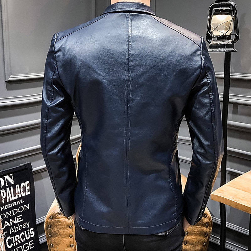 Miesten Nahkatakit Bleiseri Toimisto & ura Arki-asut Lämmin Tasku Painike alas 봄 & Syksy Yksivärinen / yksivärinen Tyylikäs Lämmittely Sänkyjen avaus Tekonahka Viini Musta khaki Tumman sininen Jackets 2025 - $52.99 –P4