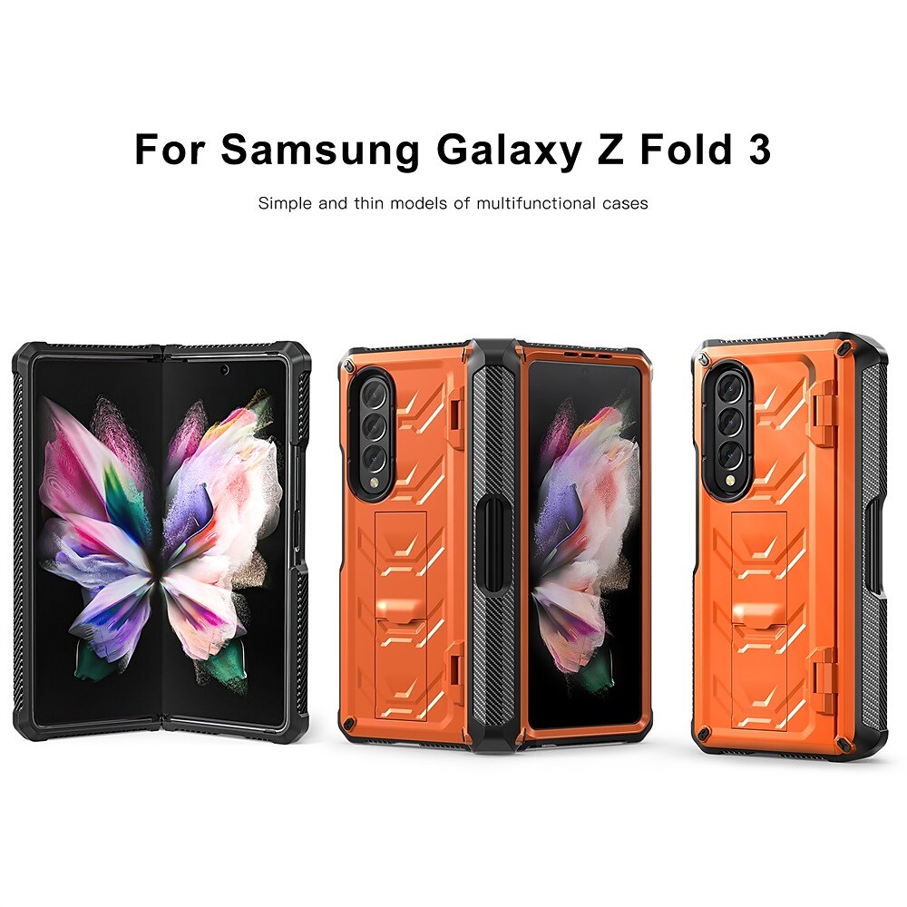 Phone Case For Samsung Galaxy Z Fold 5 Z Fold 4 Z Fold 3 Bumper Frame Pencil Holder Magnetic Flip Solid Colored Silica Gel 2025 - $36.99 –P1