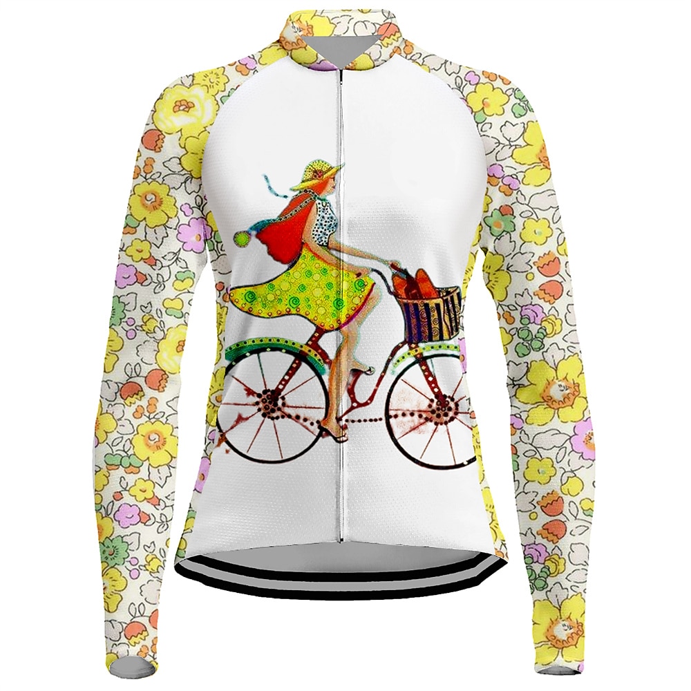 Damen Radtrikot Hund Lustig Langarm Fahhrad Trikot Oberteil mit 3 Gesäßtaschen Mountainbike MTB Straßenradsport Schnelltrocknend Reflektierende Streifen Rückentasche Feuchtigkeitsableitend Sport Wei 2026 - $34.99 –P12
