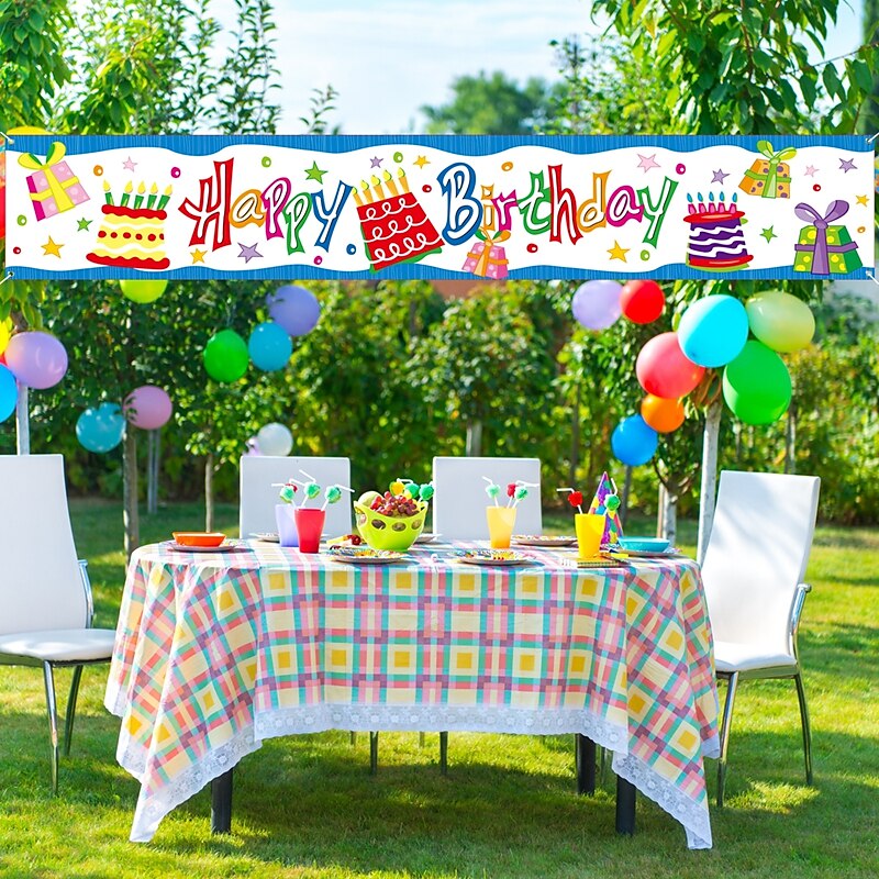Happy Birthday Banner, Birthday Banner Decorations, Birthday Outdoor & Indoor Hanging Decor, Holidays Party Decor Supplies 300*50cm (10ft*18.9 Inch) 2025 - $16.49 –P9