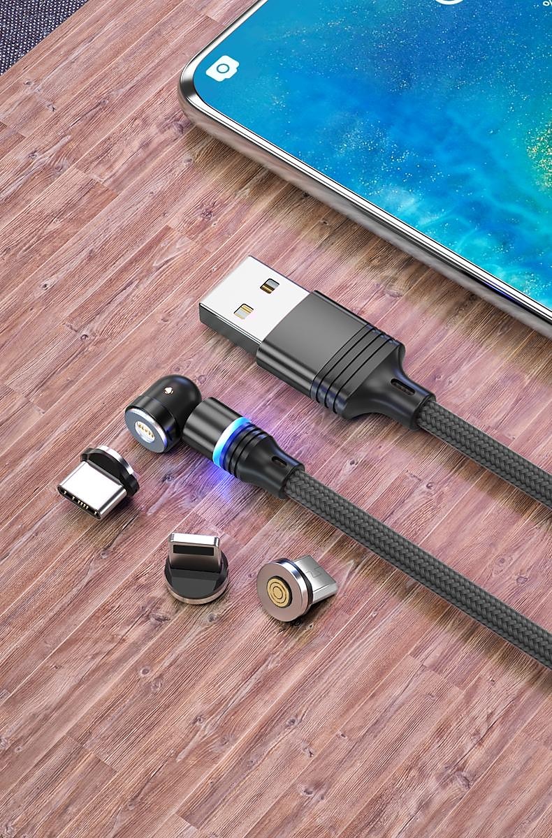 Vícenásobný nabíjecí kabel 0,5M (1.5Ft) 3,3 stop 6,6 stop USB A na Lightning / micro / USB C 2.4 A Nabíjecí kabel Rychlé nabíjení Nylonové pletené 3 v 1 Magnetické Pro Samsung Xiaomi Huawei Doplňky k 2025 - $12.99 –P4