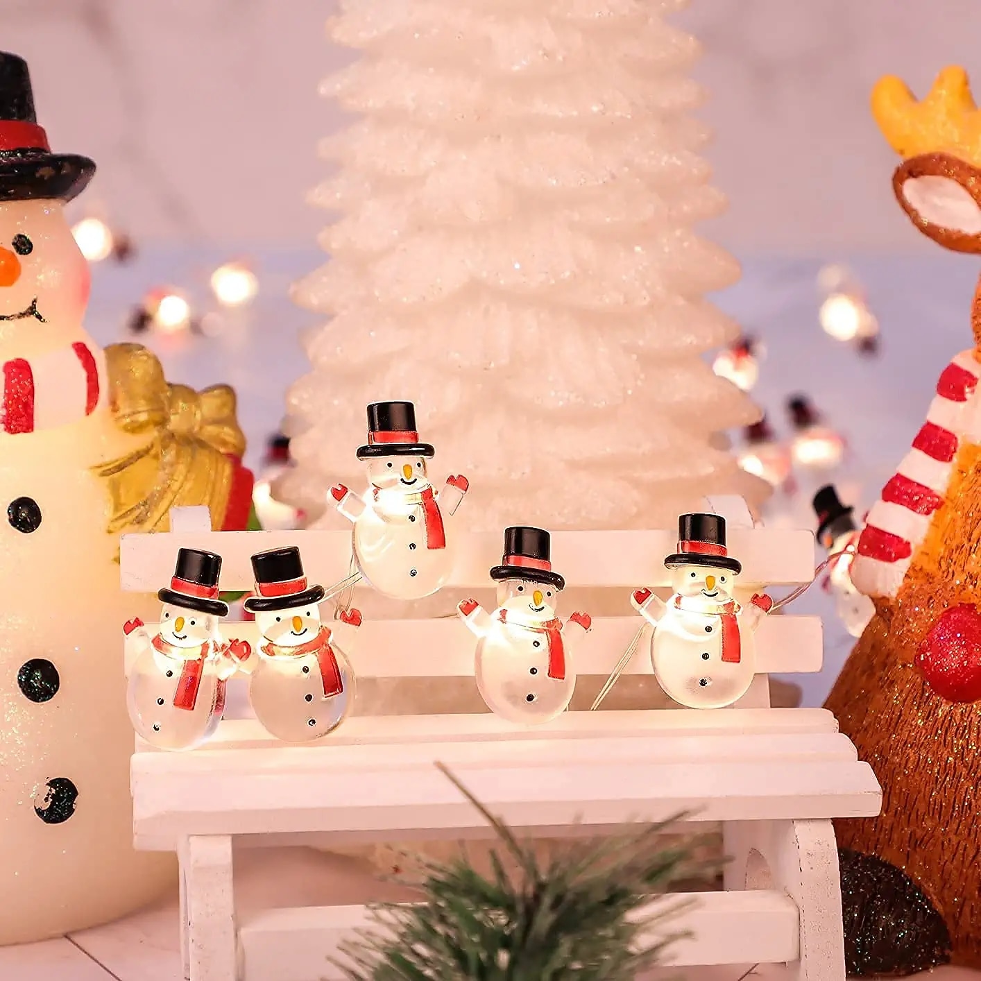 Christmas Santa String Lights Snowman Bells Candy Lights Decor LED Fairy String Lights 3M-30LEDs 2M-20LEDs Battery Powered Christmas Tree Garden Home Party Atmosphere Decoration 2025 - CAD $17.99 –P2