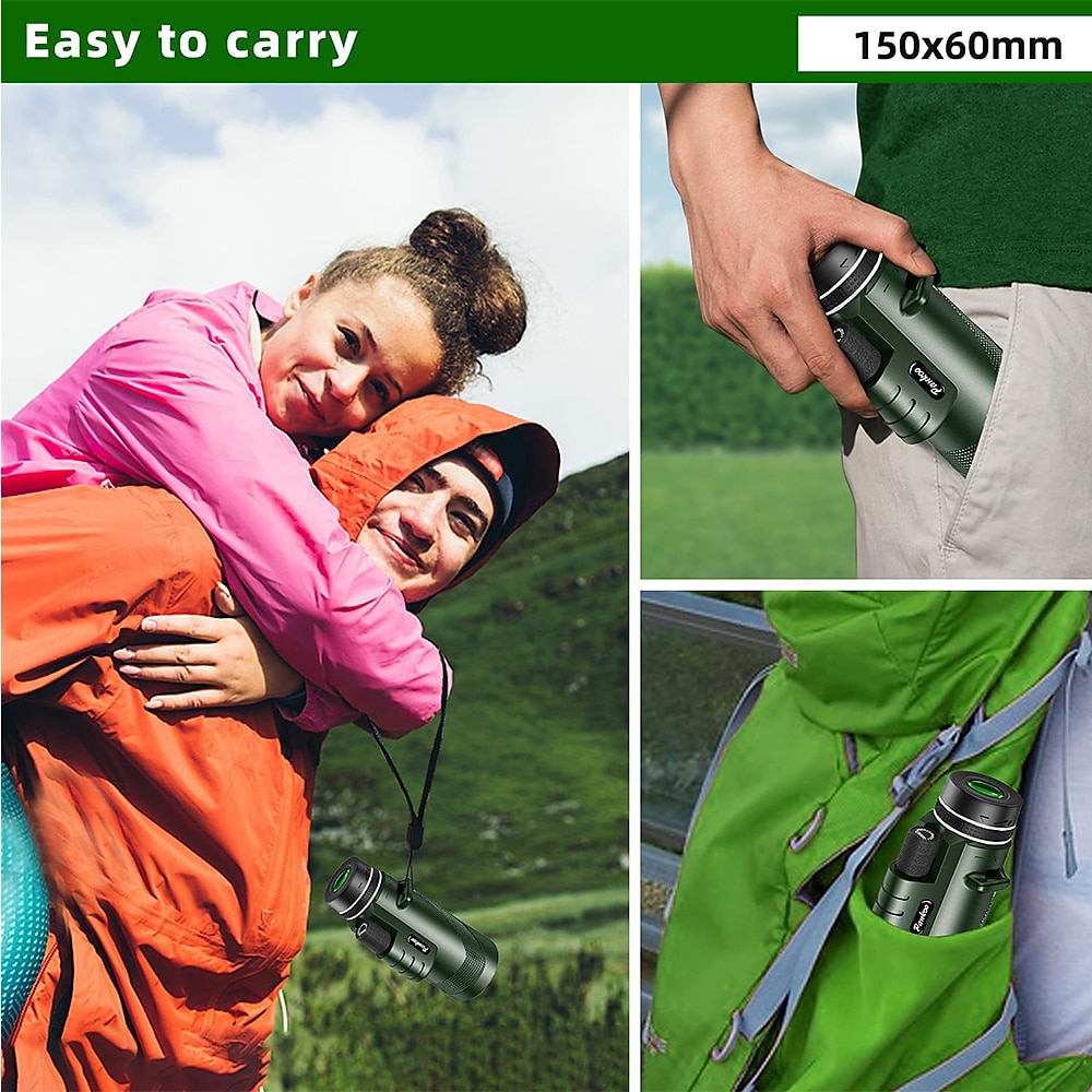 50x60 Monocular Telescope Phone Camera Waterproof Monocular Focus with Single Hand Clear Low Light Night Vision for Star Watching Ball Games Sightseeing Travel Camping Hiking Smartphone Adapter 2025 - $29.99 –P3