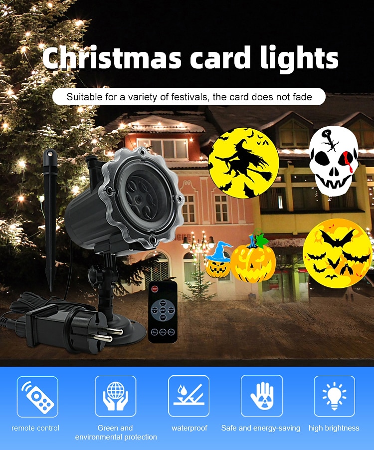 Christmas Projector Waterproof Remote Control 16 Patterns High-definition Projection Effects Indoor and Outdoor Festival Garden Decorative Lights Low Voltage Safety 2025 - $32.99 –P17