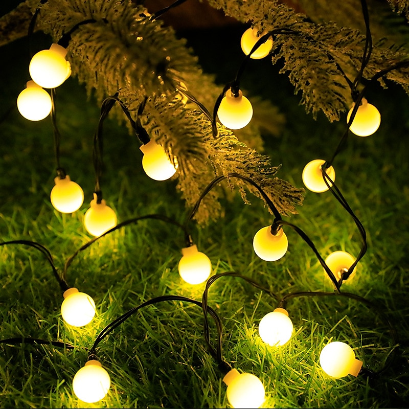 Mini Globe String Lights Solar LED Fairy String Lights Waterproof 12M 7M 6.5M 8 Modes Lighting Outdoor Garden Decoration Light Christmas Tree Hanging Lights Balcony Yard Wedding Party Holiday Decor 2025 - $8.99 –P7