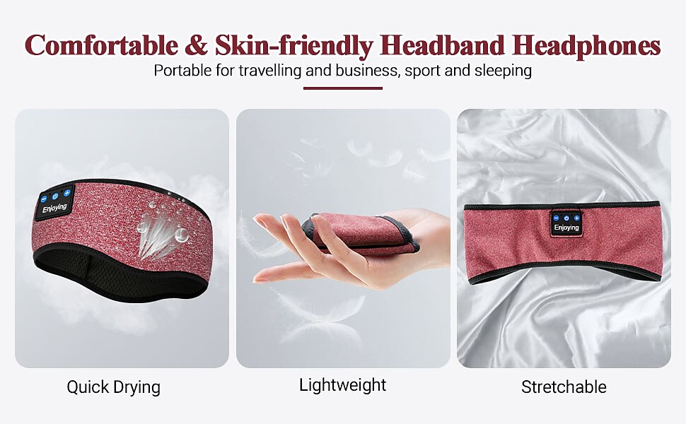 Sleep Headphones Bluetooth Headband Wireless Music Eye Mask Thin Stereo Speakers Mic Handsfree Music Earbuds for Side Sleepers Running Insomnia Travel Yoga Sleeping Band 2025 - $23.99 –P8