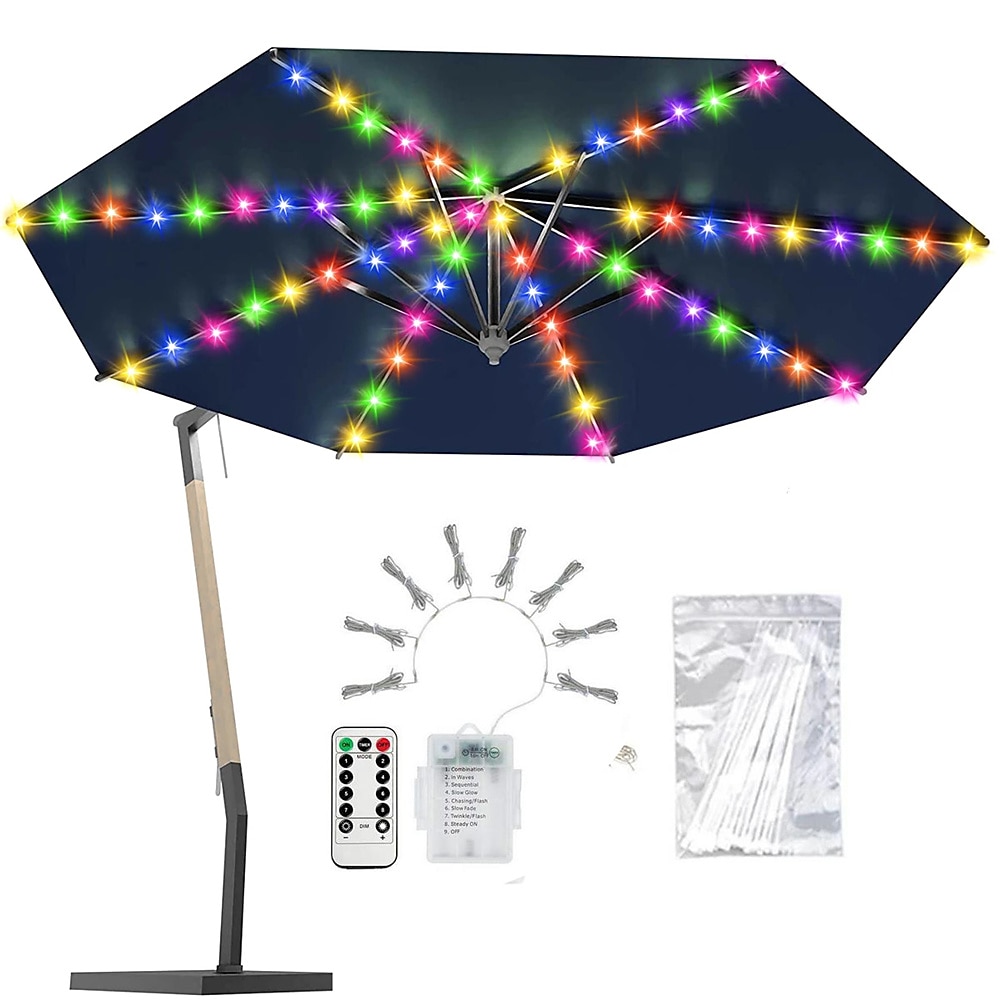 lumini pentru umbrelă de terasă în aer liber 104 led-uri 16 culori 4 moduri de iluminat umbrelă fără fir cu baterie telecomandă lumini de stâlp de exterior impermeabile pentru umbrele de terasă 2025 - $23.99 –P8