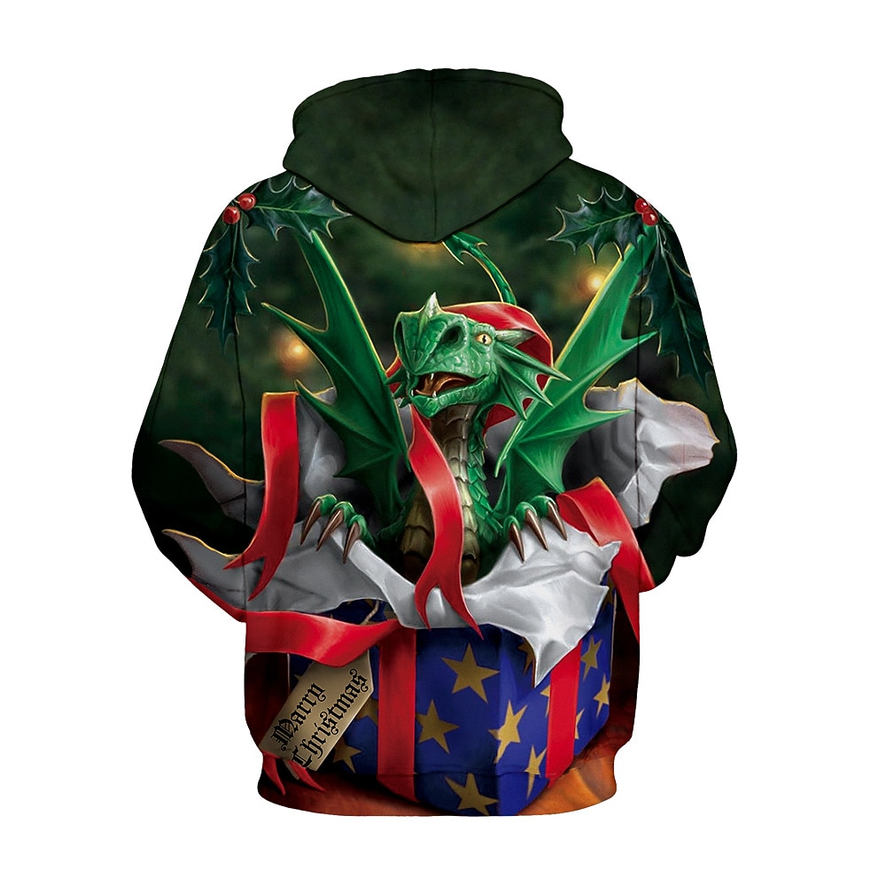 Dinosaurio Suéter de navidad Sudadera Pullover Sudadera con capucha navideña divertida Impresión 3D Hombre Mujer Navidad Carnaval Mascarada Nochebuena Navidad Adultos Fiesta Navidad Cima 2025 - $29.99 –P16