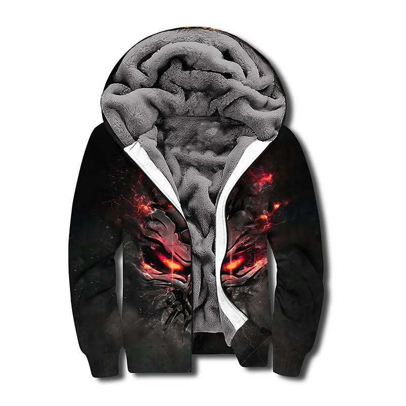 Per uomo Teschi Stampe astratte Felpa con cappuccio Felpe Felpa Felpa con cappuccio Manica lunga Felpa con cappuccio Con cappuccio Originale Stampa 3D Giornaliero Sport Nero Rosso Cerniera Stampa del 2025 a $65.99 –P8