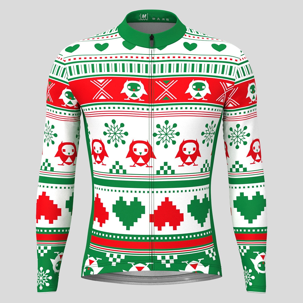 herrcykeltröja långärmad cykeltröja med 3 bakfickor ful jul rolig jul mountainbike mtb landsvägscykel cykling andas snabbtorkande fukttransporterande reflexremsor svart 2025 - $34.99 –P14