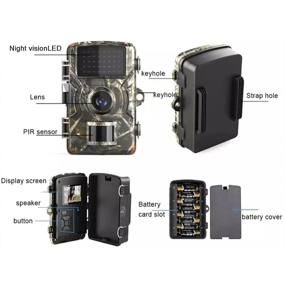 DL001 Hunting Trail Camera 16MP 1080P Wildlife Scouting Camera with 12M Night Vision Motion Sensor IP66 Waterproof Trail Camera 2025 - $55.99 –P5