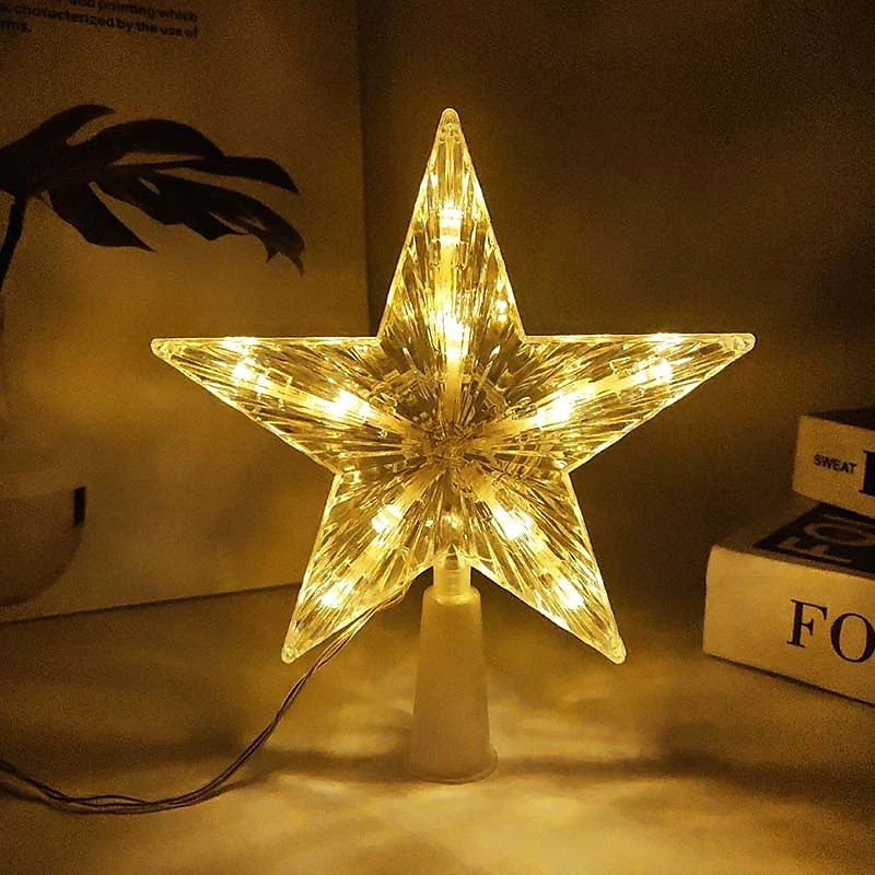 lumini pentru stele pentru brad de Crăciun, cu lumină de noapte cu LED, ornamente pentru brad de Crăciun, led pentru acasă, decor petrecere de revelion, iluminat de vacanță, puterea bateriei aa 2025 - $14.99 –P9