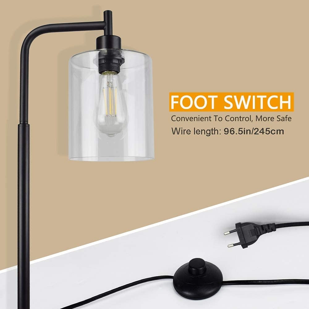 LED Floor Lamp with Suspended Bubble Glass Shade and Unique LED Bulbs Suitable for Bedroom and Living Room Modern Vertical Industrial Lamp High Pole Lamp Suitable for Office 2025 - $175.99 –P14