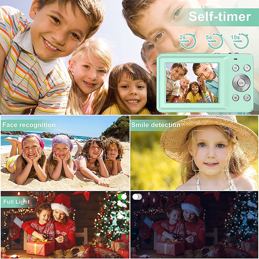 Digital Camera 1080P 44MP Vlogging Camera with LCD Screen 16X Zoom Compact Portable Mini Rechargeable Camera Gifts for Students Teens Adults Girls Boys 2025 - $75.99 –P9