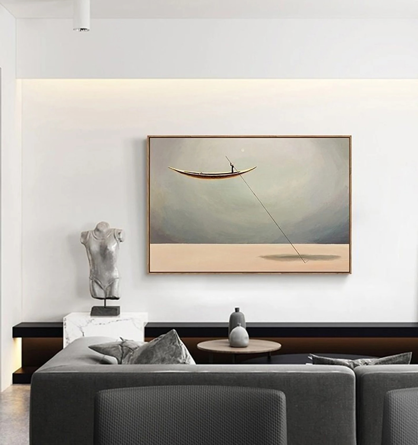 handgemachtes handgemaltes Ölgemälde Wand modernes abstraktes Goldboot Leinwand Gemälde Heimdekoration Dekor 2025 - $141.99 –P3
