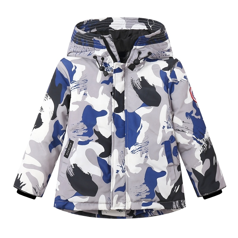 Infantil Para Meninas Plumagem camuflagem Moda Ao ar livre Algodão Casaco agasalhos 3-13 anos Inverno Preto Azul Roxo / Outono de 2025 por GBP £25 –P11