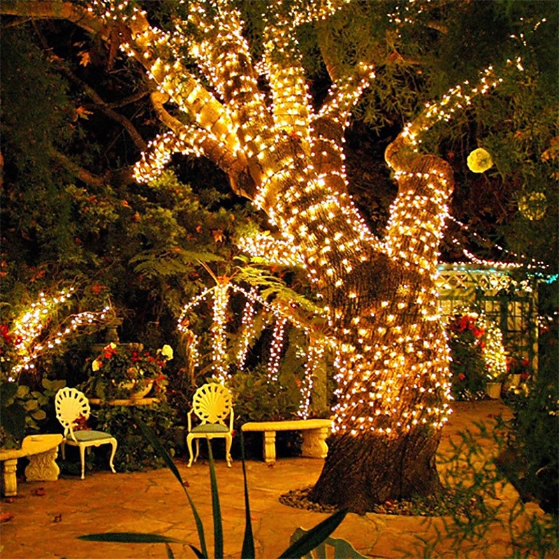 luces de racimo de navidad al aire libre a prueba de agua petardos de navidad luz de cadena dc31v grupo de destellos fuegos artificiales de luz de hadas luz blanca cálida para la decoración del árbol de patio iluminación enchufe de la ue nueva actualizaci 2025 - $39.99 –P3