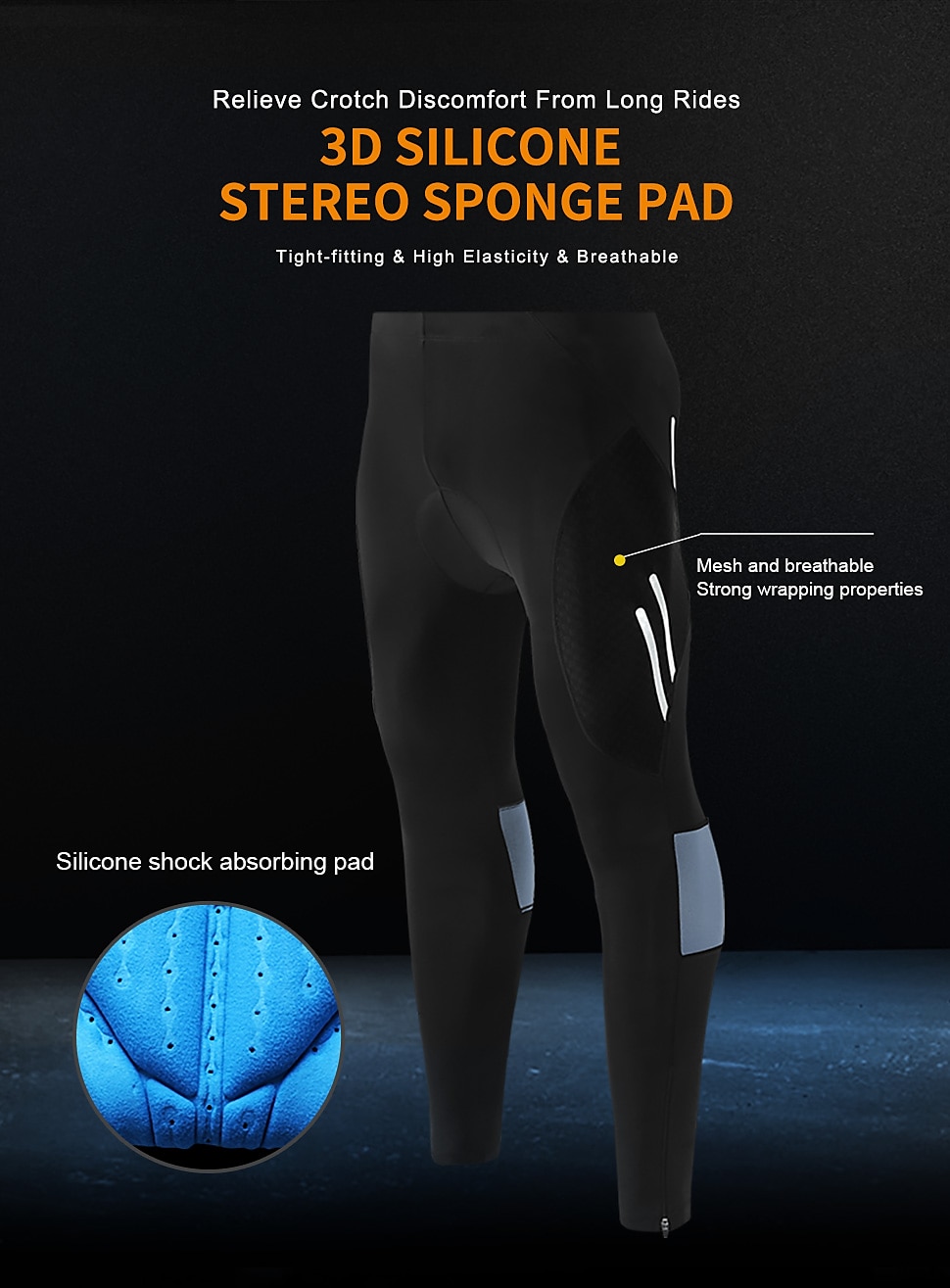 TRYSIL Men's Cycling Tights Bike Pants / Trousers Padded Shorts / Chamois Mountain Bike MTB Road Bike Cycling Sports Moisture Permeability Stretch Lightweight Back Pocket Navy Black Spandex Clothing 2026 - $34.99 –P6