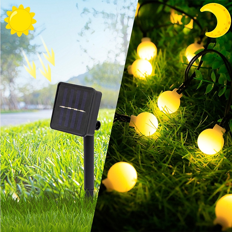 Mini Globe String Lights Solar LED Fairy String Lights Waterproof 12M 7M 6.5M 8 Modes Lighting Outdoor Garden Decoration Light Christmas Tree Hanging Lights Balcony Yard Wedding Party Holiday Decor 2025 - $8.99 –P5