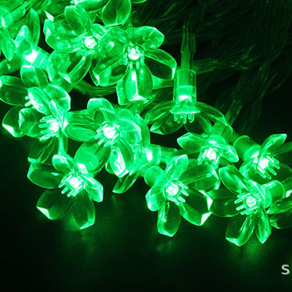 Cherry Blossom String Lights Flower Lights 10M 60Leds 16 Color Full-color Switching Remote Control Christmas Light String Romantic Cherry Silicone Lamp Holiday 2025 - $20.99 –P5