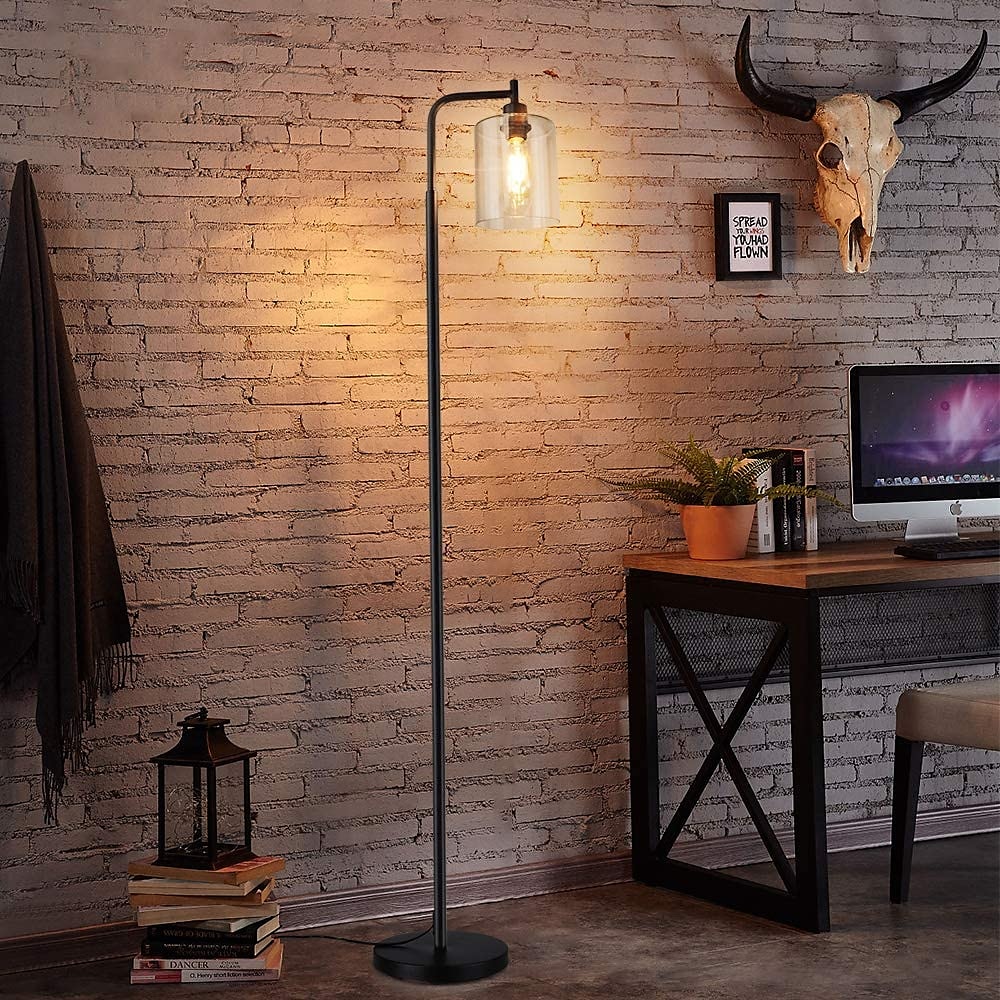 LED Floor Lamp with Suspended Bubble Glass Shade and Unique LED Bulbs Suitable for Bedroom and Living Room Modern Vertical Industrial Lamp High Pole Lamp Suitable for Office 2025 - $175.99 –P3