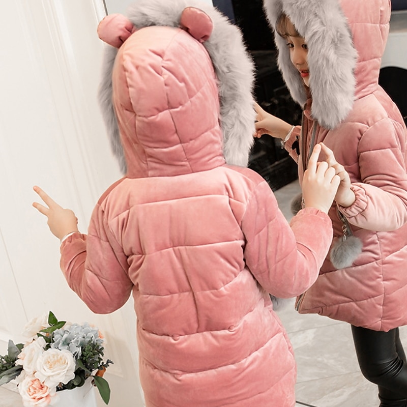 Manteau Duvet Enfants Fille Couleur Unie Actif École Polyester Manteau Vêtements d'extérieur 3-12 ans Automne Rose Claire de 2025 ? $39.99 –P10