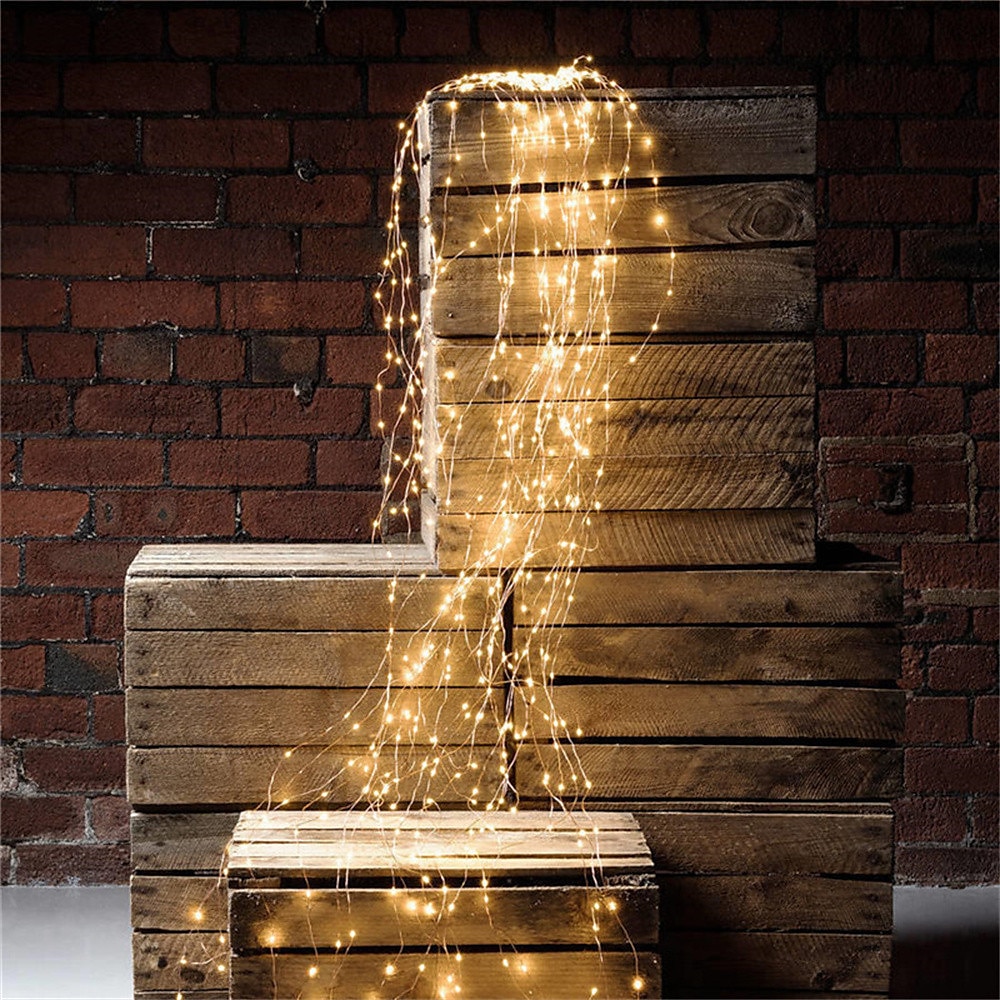 Guirlande lumineuse élégante pour réception de mariage, fête, cascade, guirlande lumineuse à LED, 2 m, 200 LED, vignes, fil de cuivre, décoration d'arbre de Noël, mariage, fête de 2025 ? $16.49 –P1