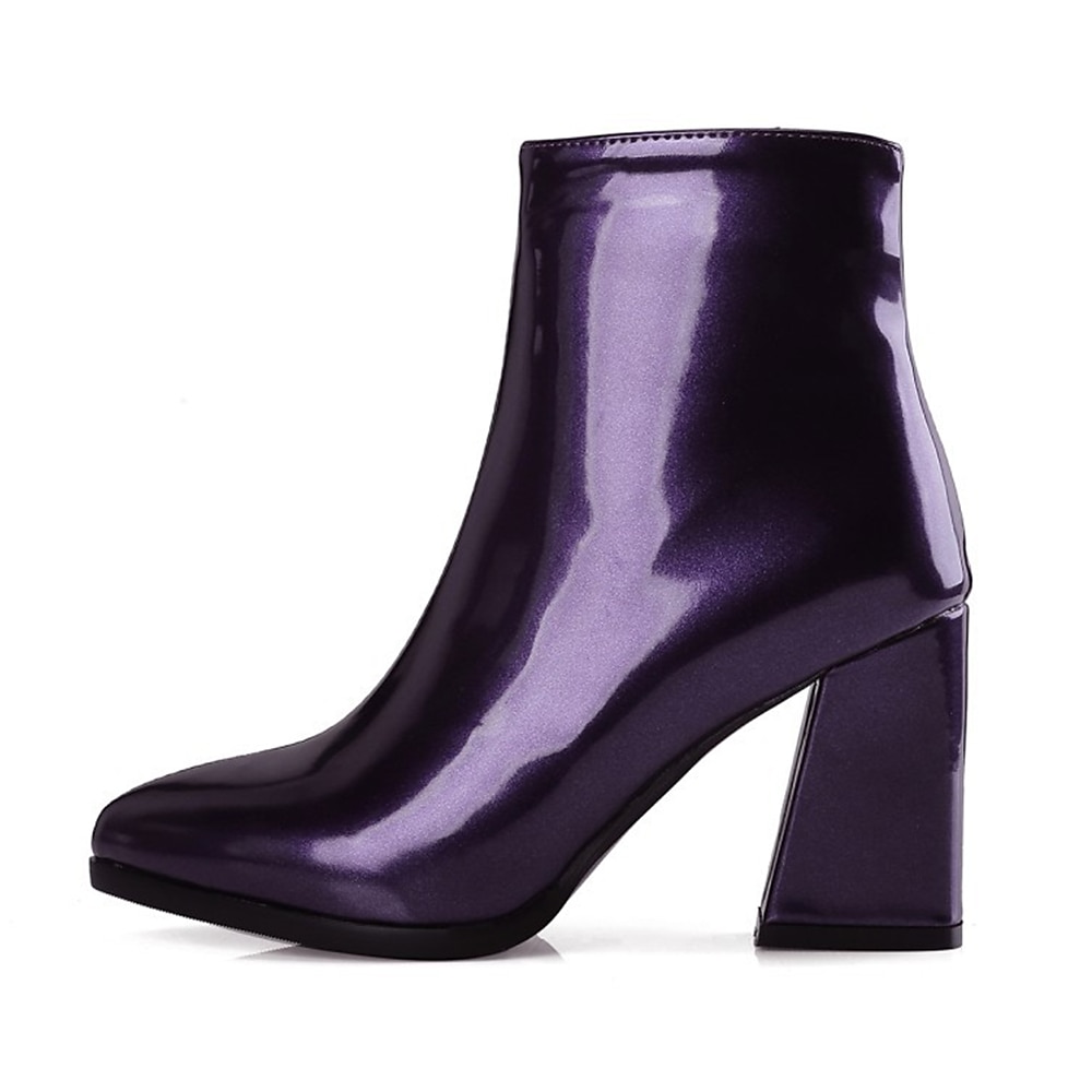 Mulheres Botas Botas Metálicas Botas de salto Ao ar livre Escritório Diário Cor Sólida Forrada com Fleece Botas Botas Tornozelo Inverno Salto de bloco Salto Robusto Dedo Apontado Casual Minimalismo de 2025 por $59.99 –P7