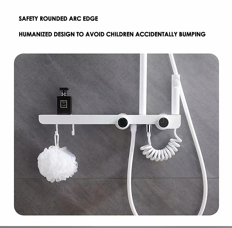 rubinetto della doccia, sistema doccia doccia a pioggia sistema di soffione set doccia inclusa doccia multigetto finiture verniciate contemporanee montaggio esterno valvola in ceramica rubinetti per del 2025 a $404.99 –P17